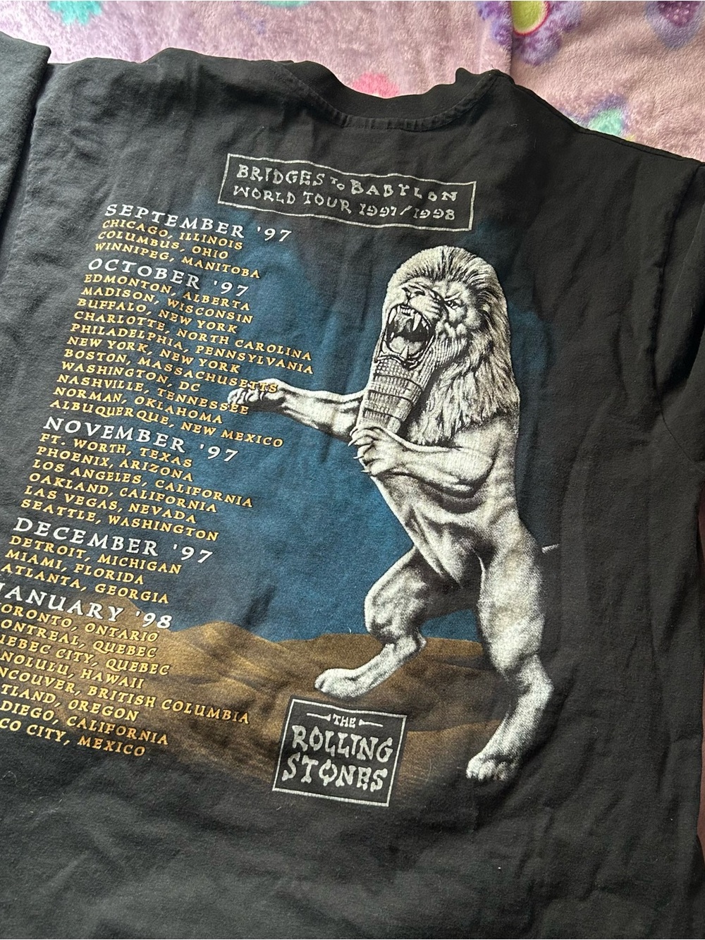 Vintage Original 1997 Rolling Stones Bridges To Babylon Tour Shirt - Picture 4 of 4
